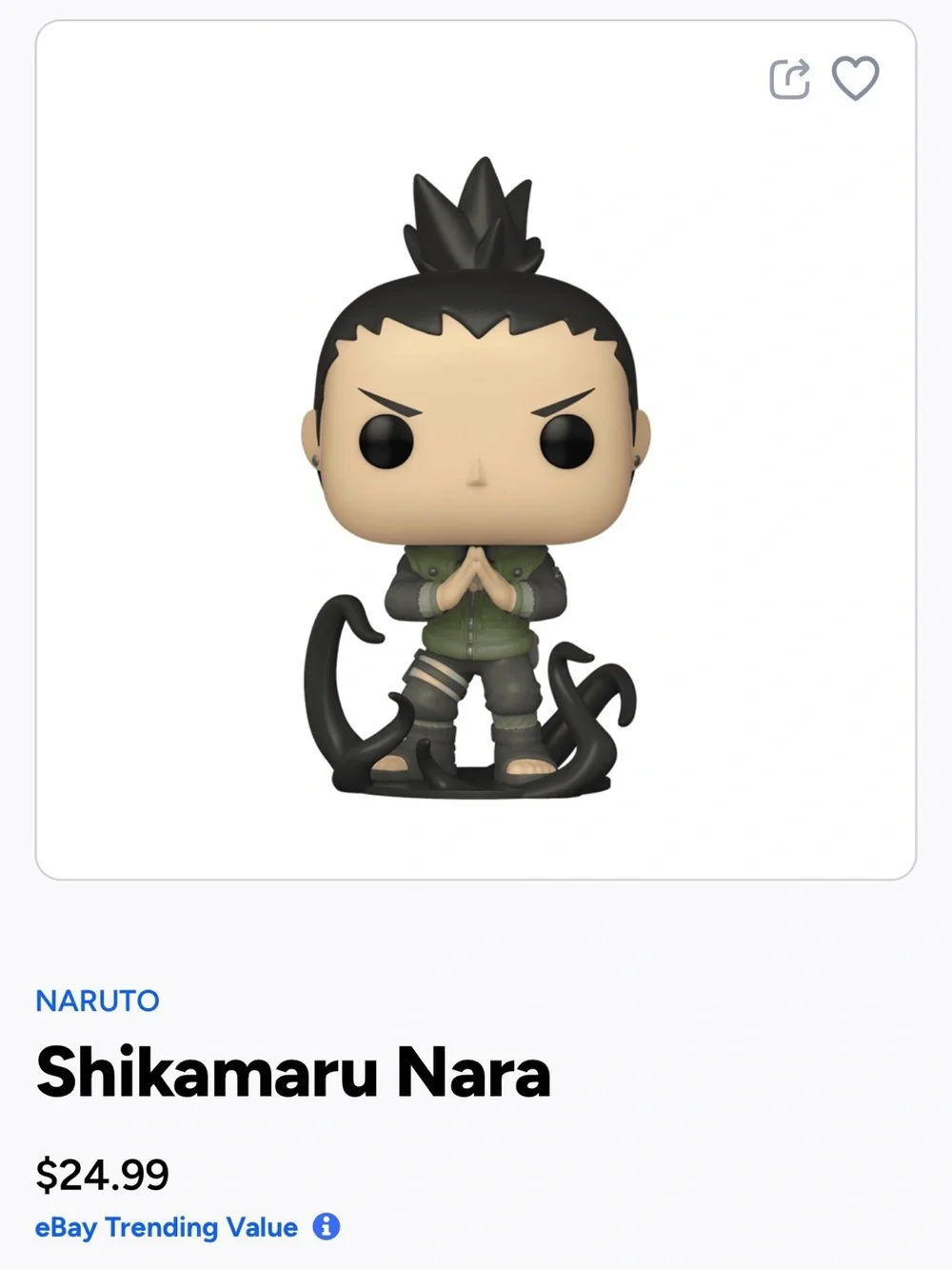Funko Pop! Shikamaru Nara Vinyl Figure - Black & Green- 933
